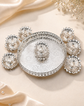 German Silver Lotus Diya Set for Pooja & Festive Gifts